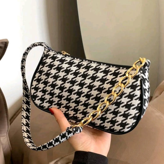 CHIC HOUNDSTOOTH SHOULDER BAG - (CHIC)