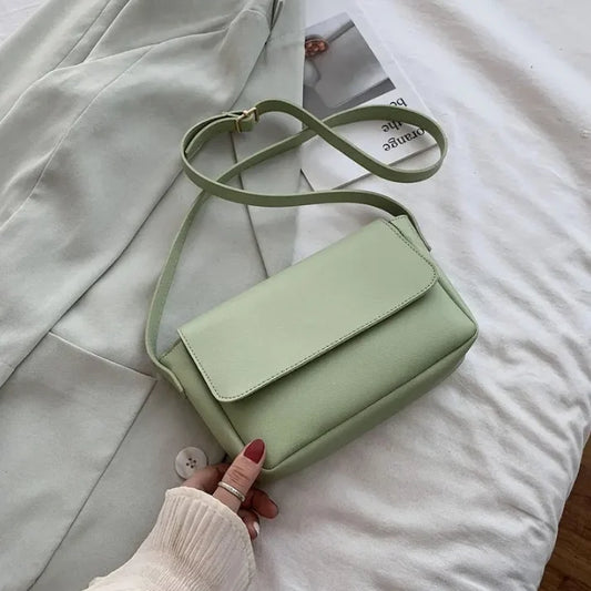 ADJUSTABLE STRAP PLAIN MAGNETIC BUTTON BAG - (57-GR)