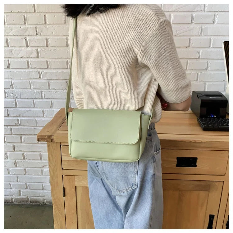 ADJUSTABLE STRAP PLAIN MAGNETIC BUTTON BAG - (57-GR)