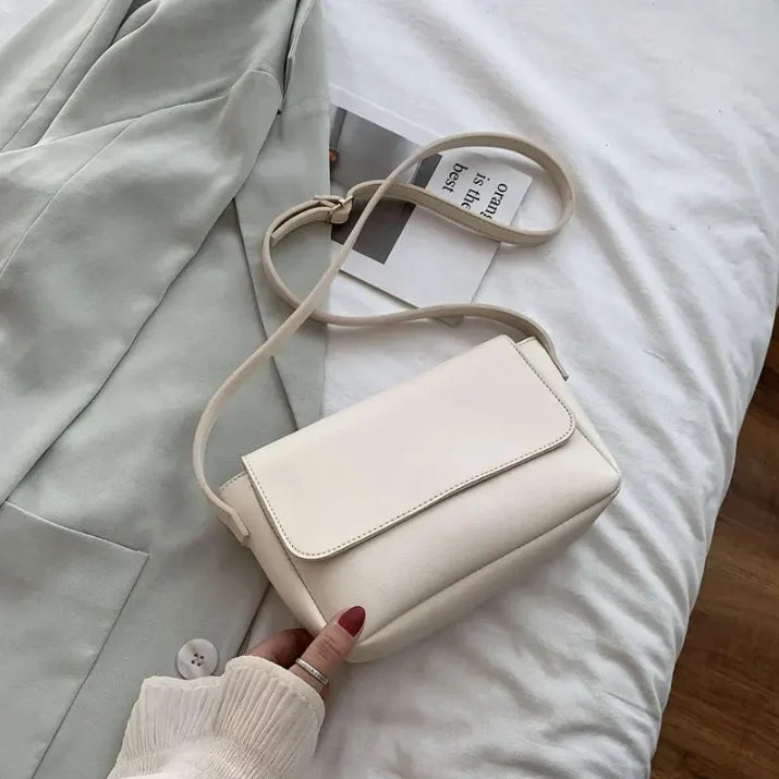 ADJUSTABLE STRAP PLAIN MAGNETIC BUTTON BAG - (57-W)
