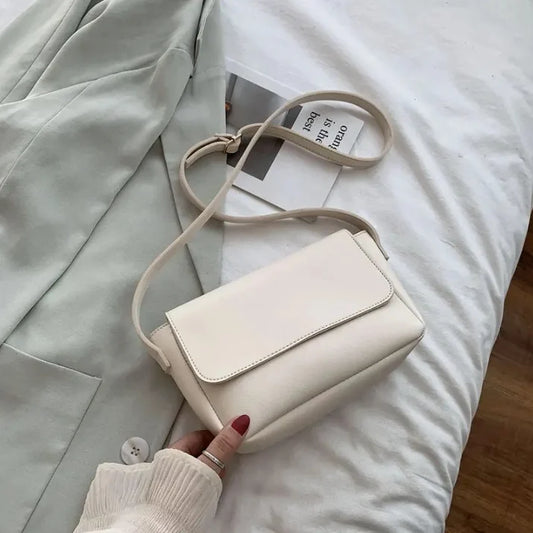 ADJUSTABLE STRAP PLAIN MAGNETIC BUTTON BAG - (57-W)