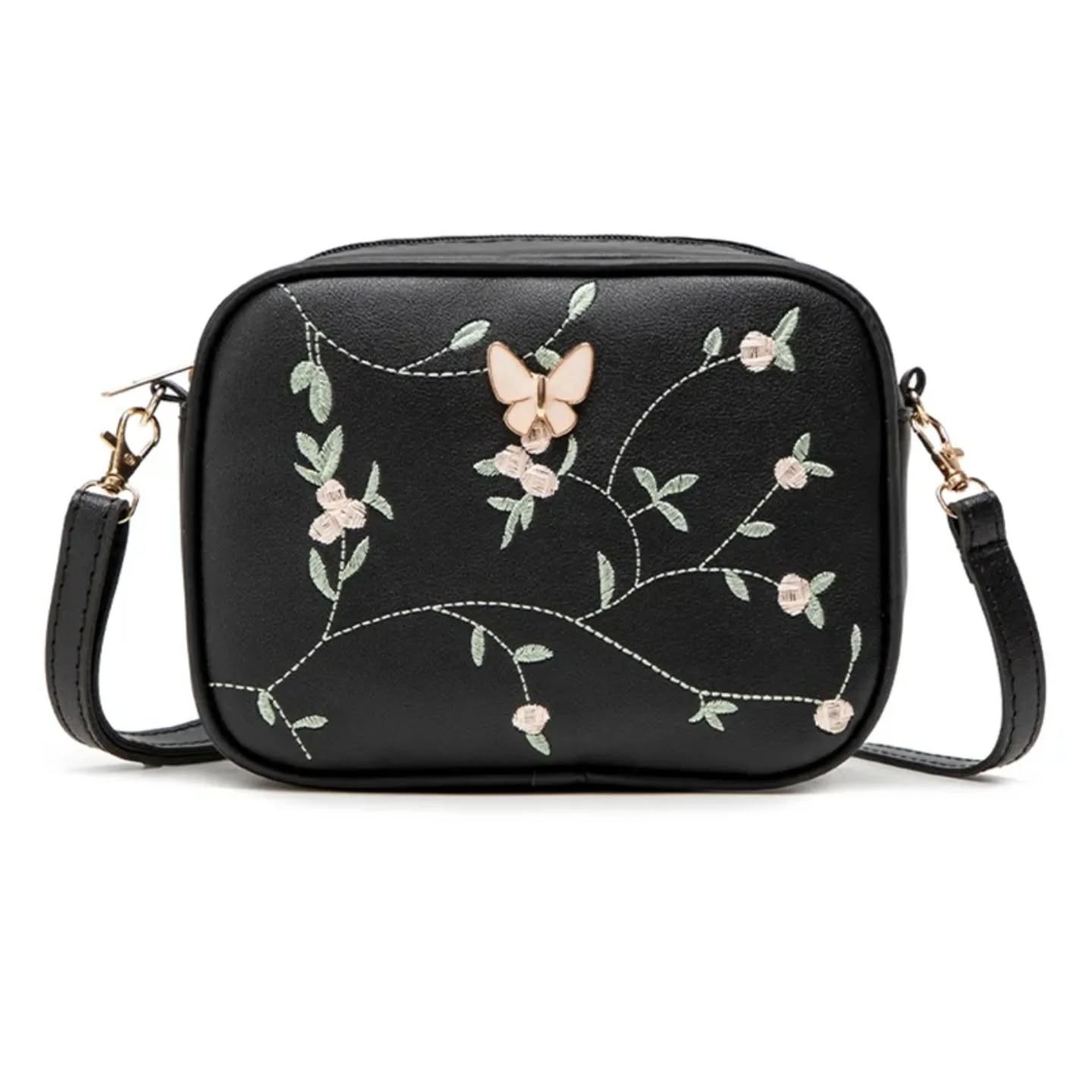 BUTTERFLY EMBROIDED CROSSBODY BAG (FLY - B)