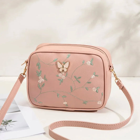 BUTTERFLY EMBROIDED CROSSBODY BAG (FLY - P)