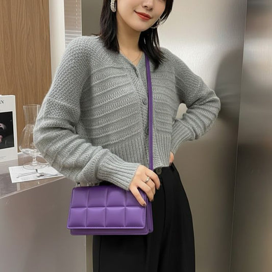 PADDED QUILTED RECTANGLE CROSSBODY/SHOULDER BAG (BIS)