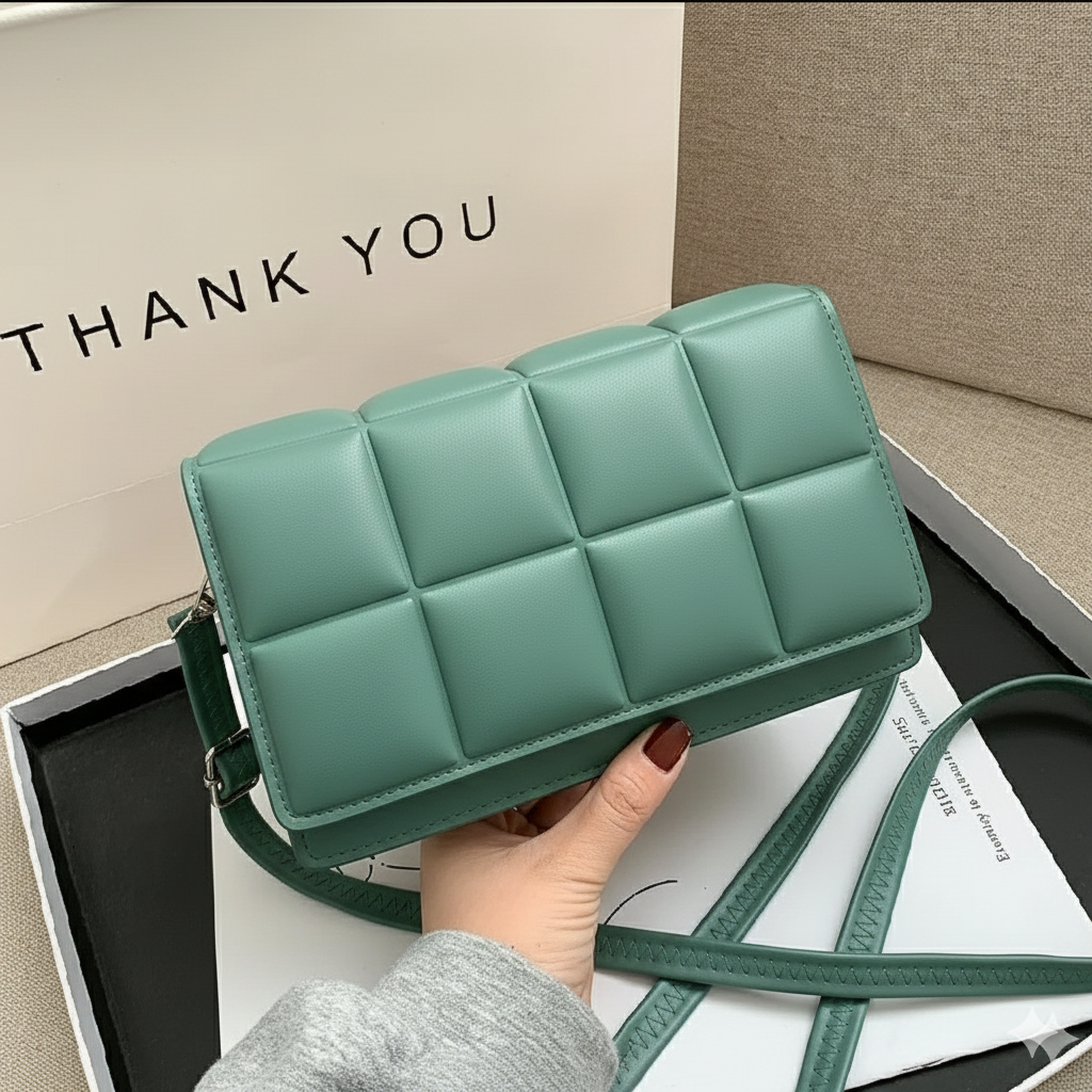 PADDED QUILTED RECTANGLE CROSSBODY/SHOULDER BAG (BIS)