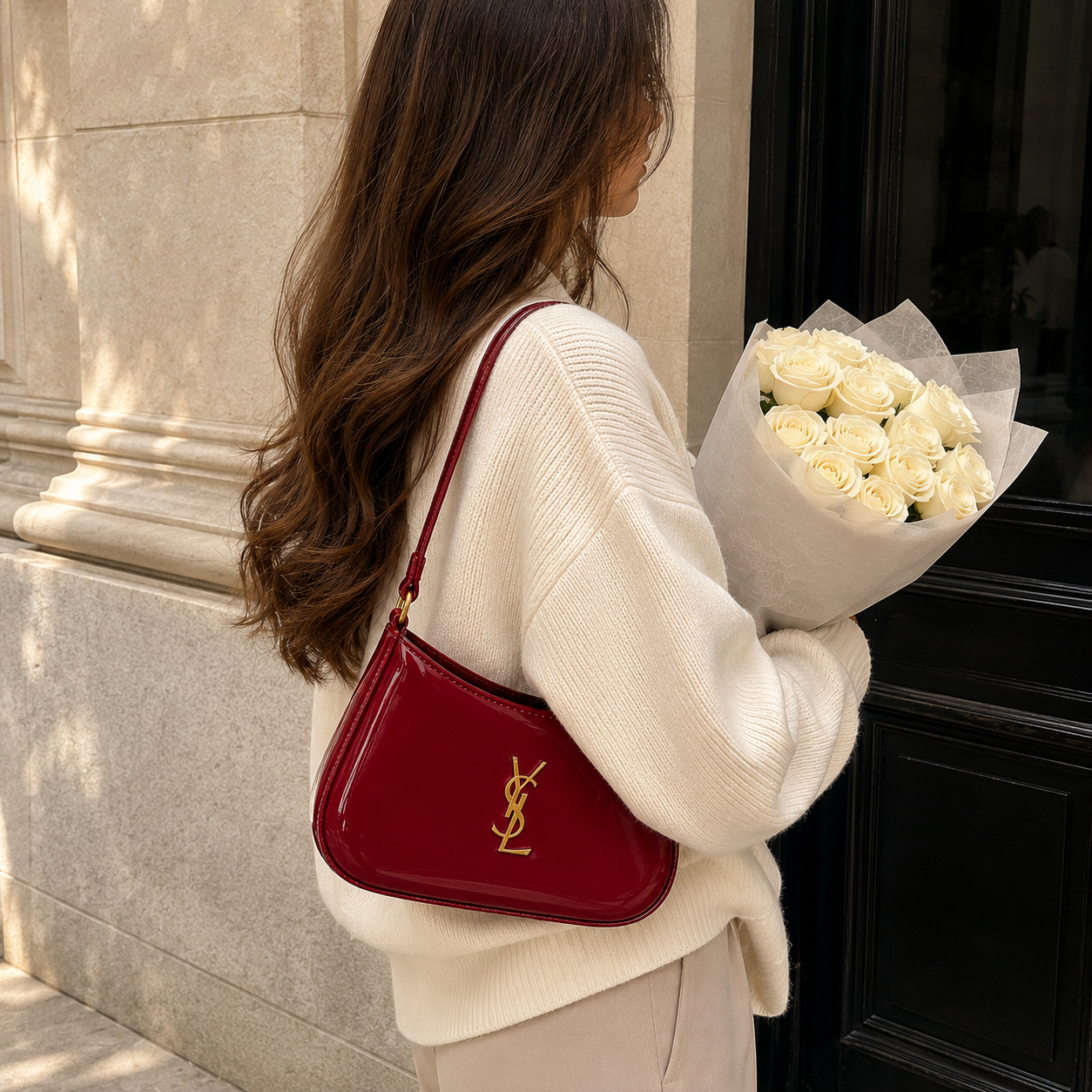 YSL GLOSSY SHOULDER BAG (YSL)