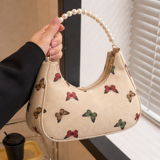 PEARL BUTTERFLY PRINT ARMPIT BAG (PRL)