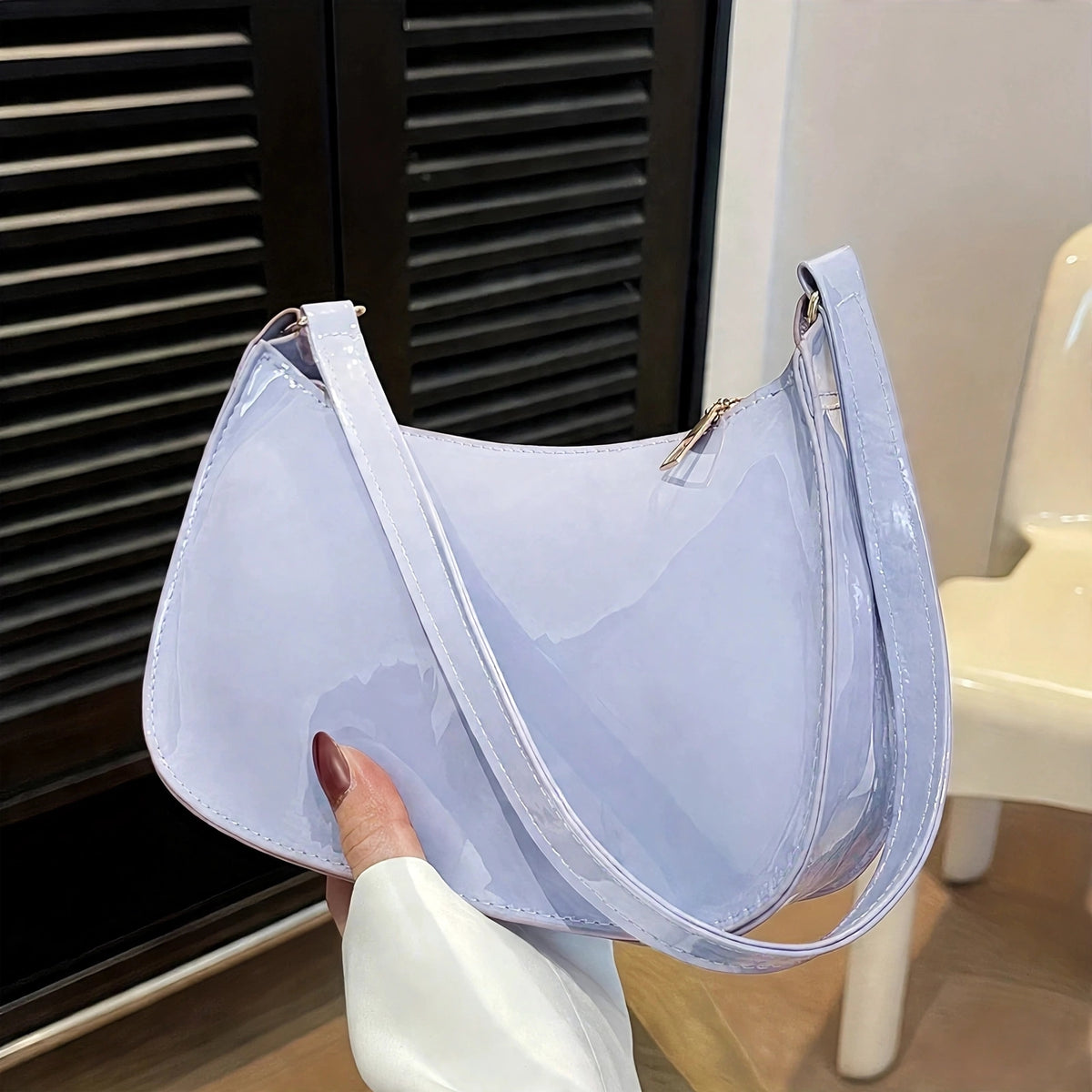 PATENT GLOSS SHOULDER BAG (LUNA)