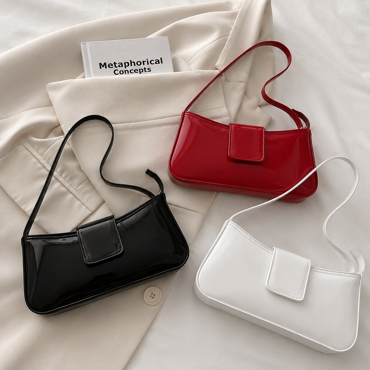 ELEGANT GLOSSY SHOULDER BAG (GLOSS)