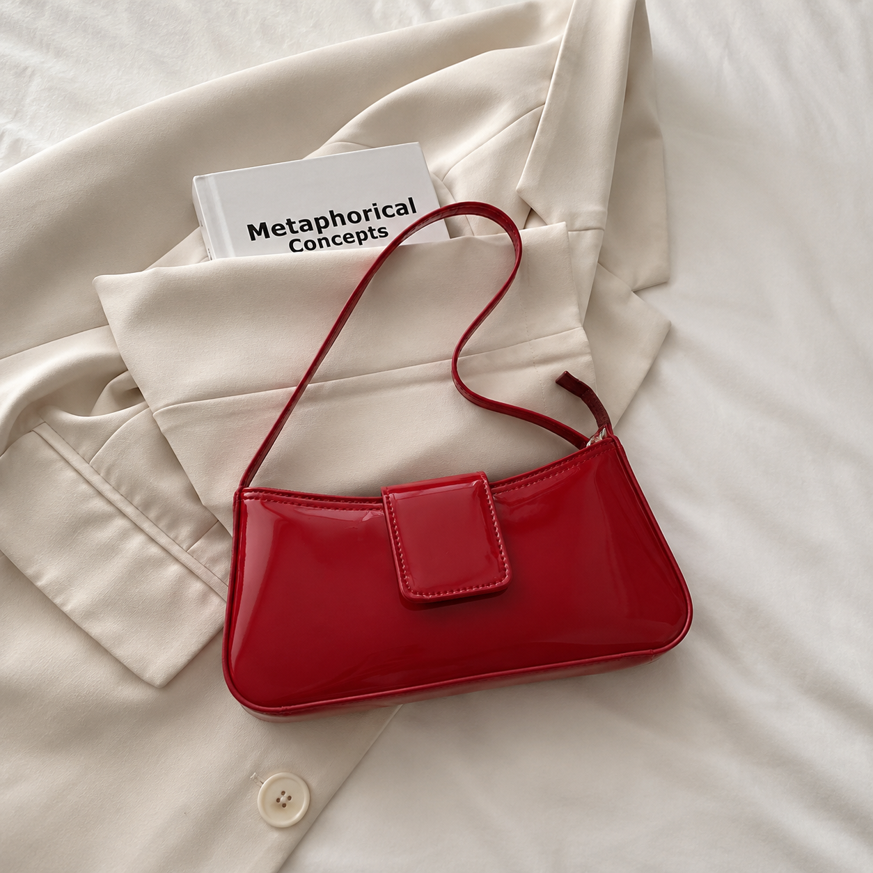 ELEGANT GLOSSY SHOULDER BAG (GLOSS)