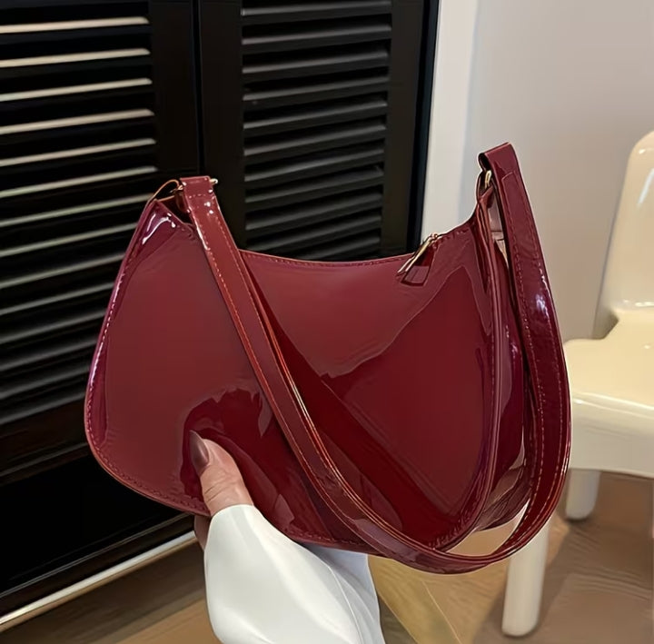 PATENT GLOSS SHOULDER BAG (LUNA)