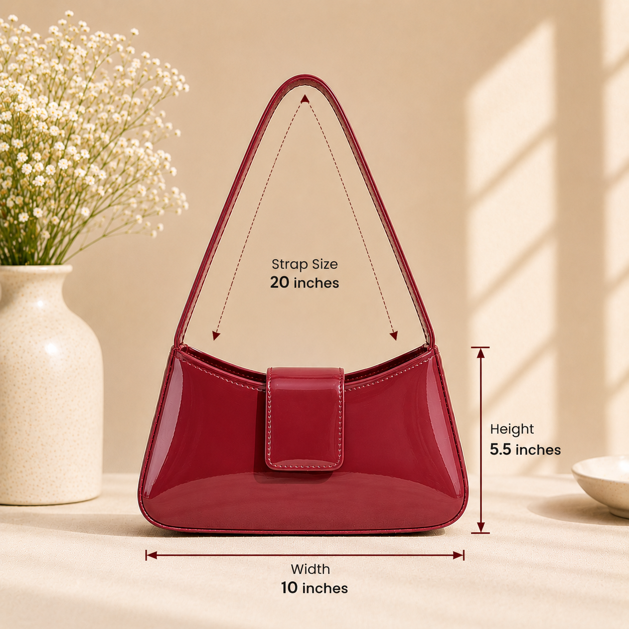 ELEGANT GLOSSY SHOULDER BAG (GLOSS)