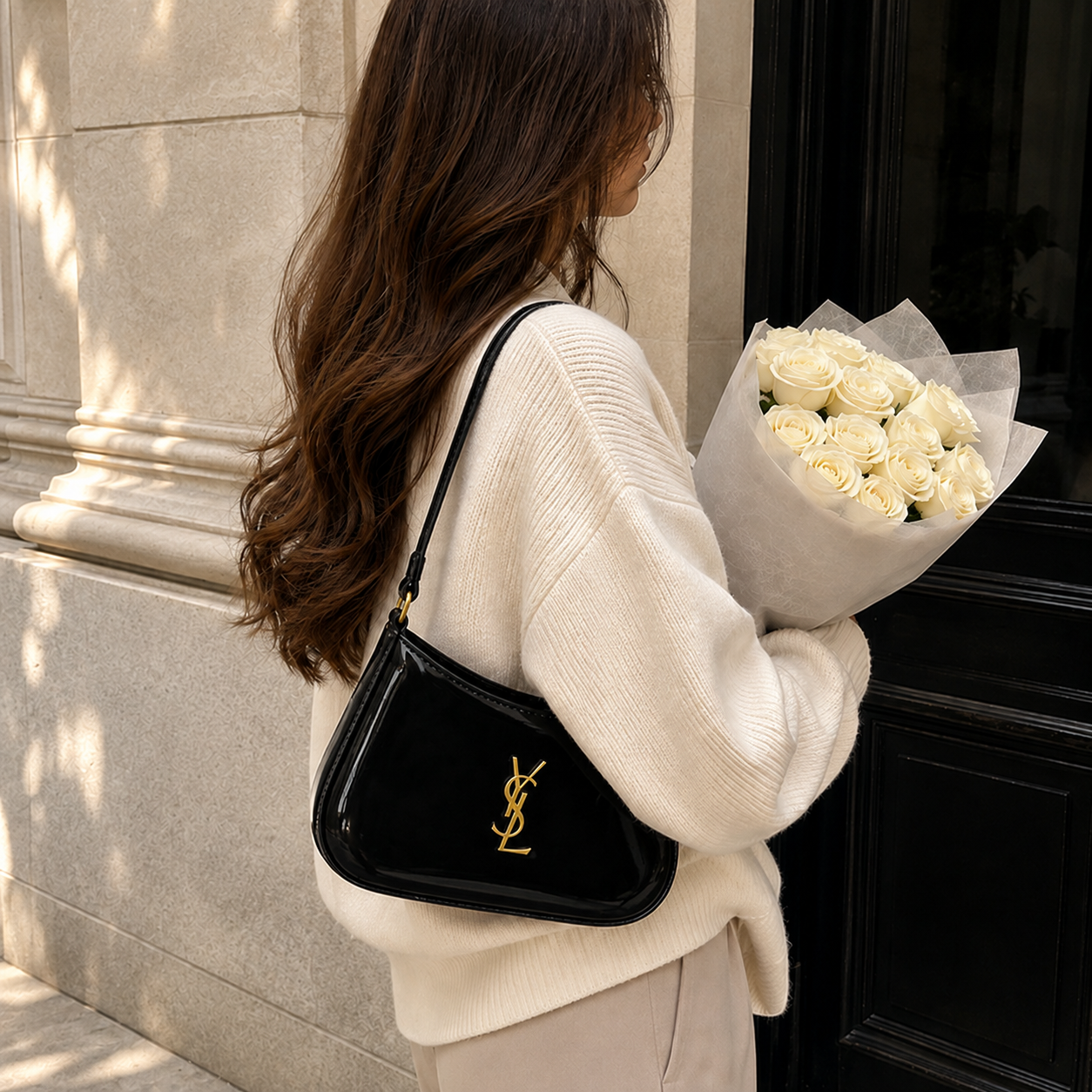 YSL GLOSSY SHOULDER BAG (YSL)