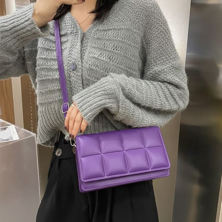 PADDED QUILTED RECTANGLE CROSSBODY/SHOULDER BAG (BIS)